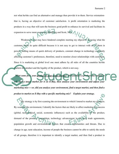 Product Marketing with E-Bay