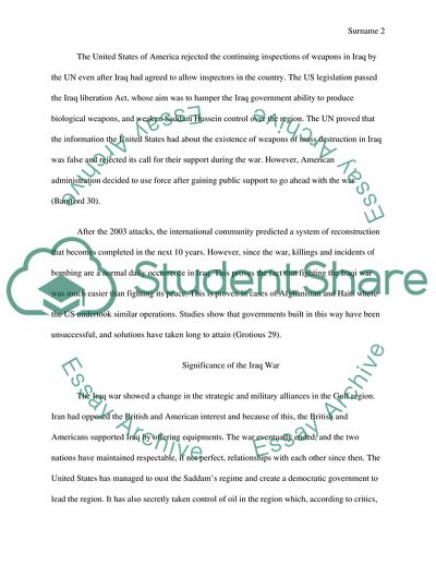 Iraq War and International Relations