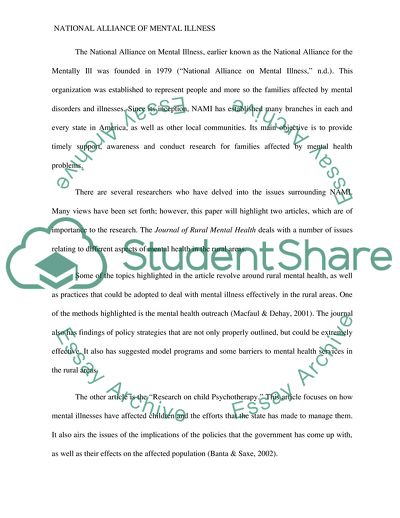 National Alliance of Mental Illness