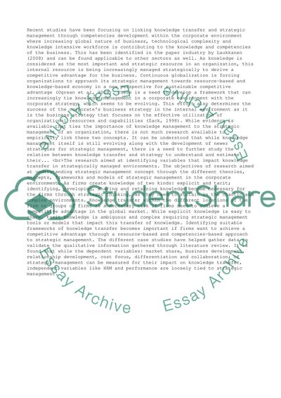 Strategic Management in a Corporate Environment