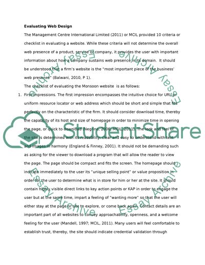 Web presence review. Evaluating web design