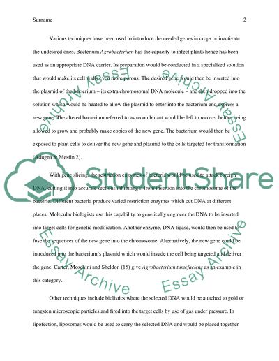 Essay on gm crops