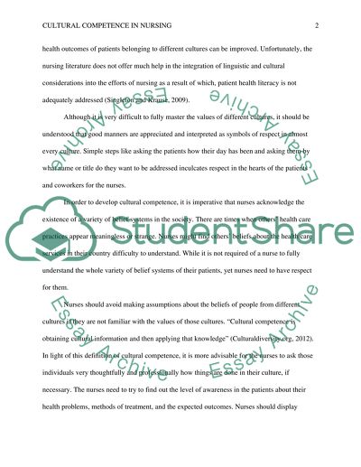 Cultural Competence in Nursing