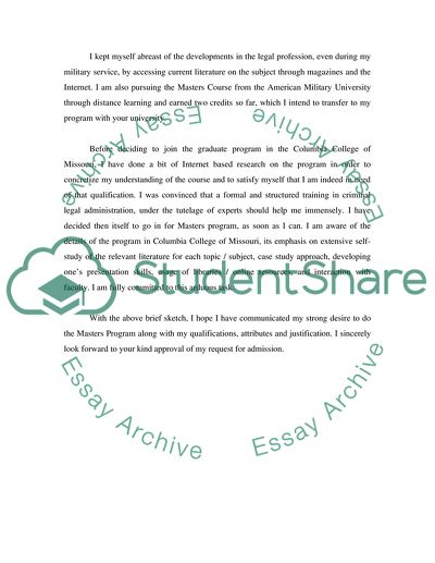 Letter for Master Degree