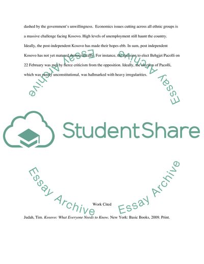 Kosovo before it gained independence