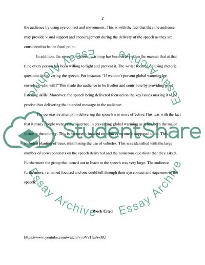 Global Warming speech by Marcus Gibson