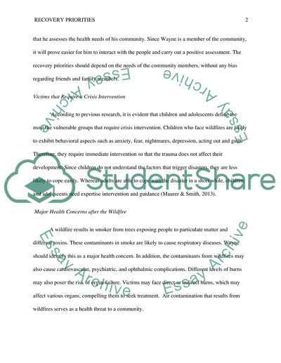 The Role of Nurses in Recovery Efforts after Wildfire Disaster