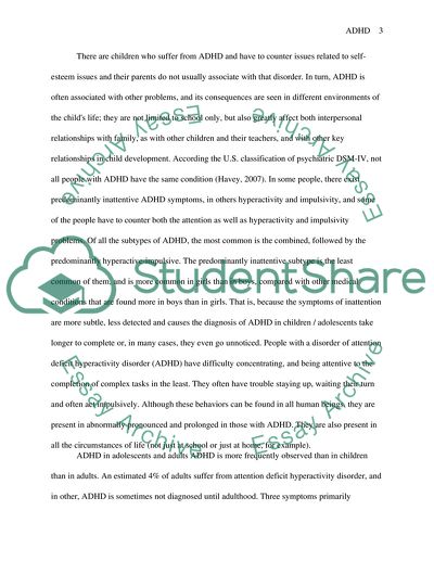 Attention Deficit Hyperactivity Disorder