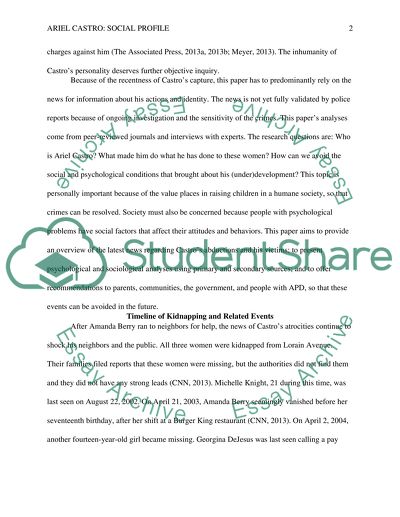 Ariel Castro: Psychological and Social Profile