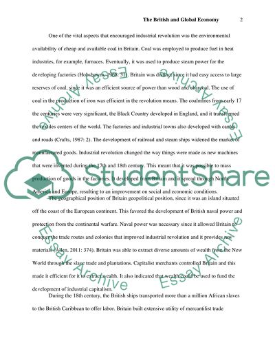 The British and Global Economy. Industrial revolution in Britain