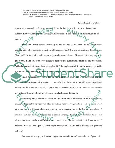 Juvenile Justice System - Effectiveness to Rehabilitate Youth Offenders