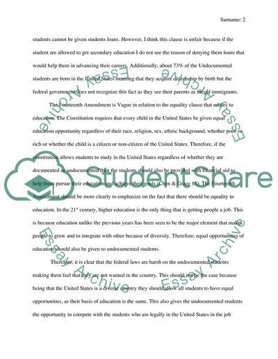 Should undocumented students qualify for federal student financial aid