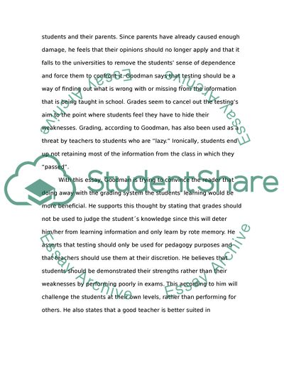 A Proposal to Abolish Grading Paul Goodman