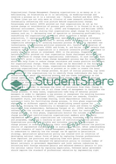 Organisational management change