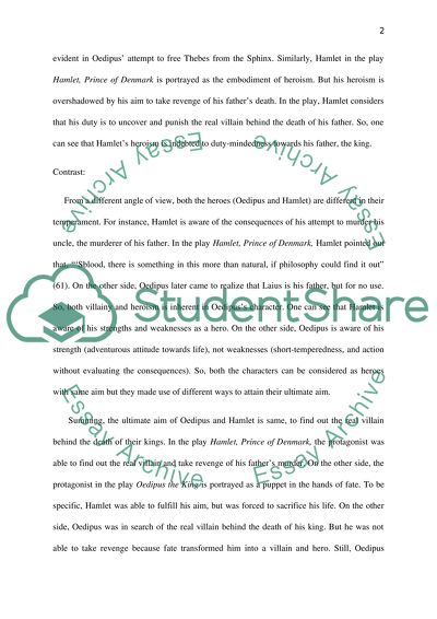 Heroism of Oedipus and Hamlet