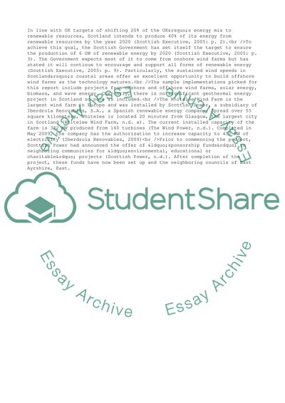 Renewable Energy Projects in Scotland