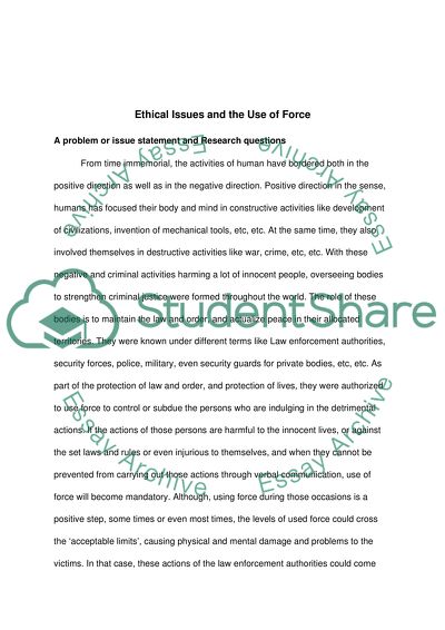 Ethical Issues and the Use of Force