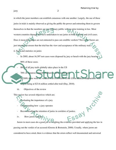 Why Trial by Jury Should Be Retained