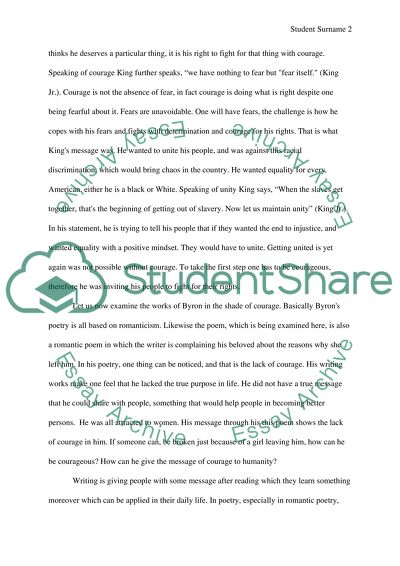 Courage in Ive Been To The Mountain Top and When Two Parted