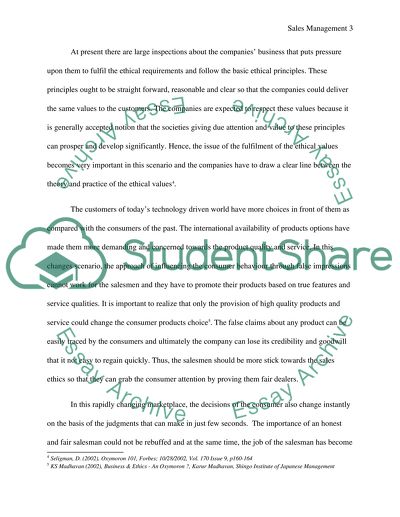 The Nature of Sales Ethics