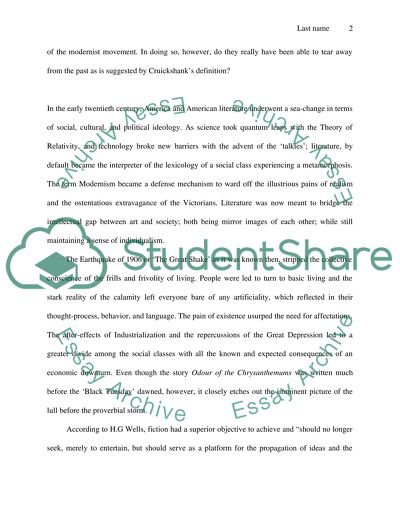 Analyze and discuss its content with reference to Modernism