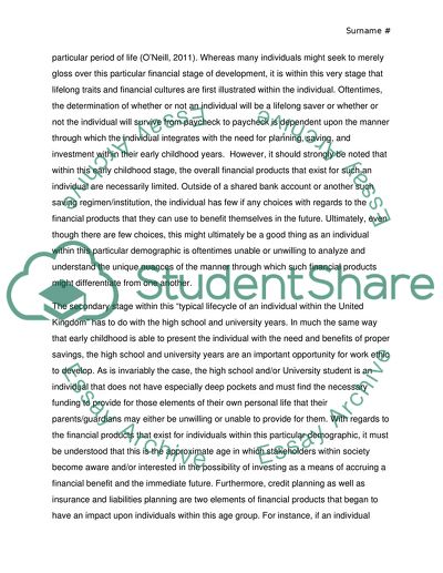 Planning Personal Finance with Regards to Life Cycles