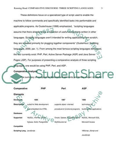 A Comparative Discourse on Three Scripting Languages