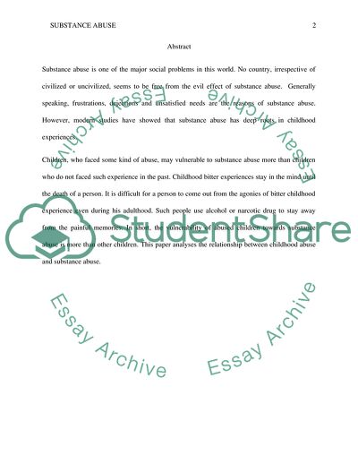 Childhood Abuse and Substance Abuse