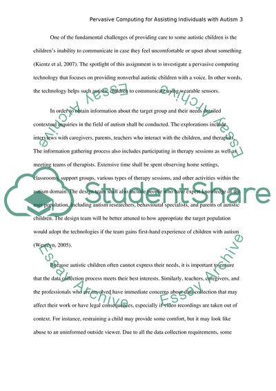 Pervasive Computing for Assisting Individuals With Autism