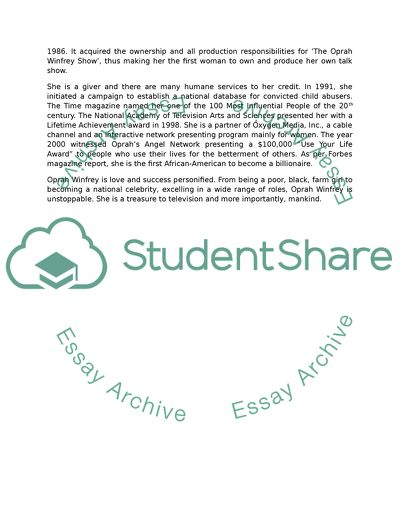 Oprah Gail Winfreys Life