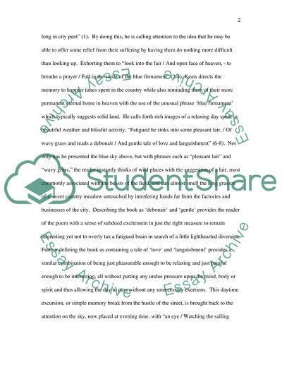 To One Who Has Been Long in City Pent by John Keats