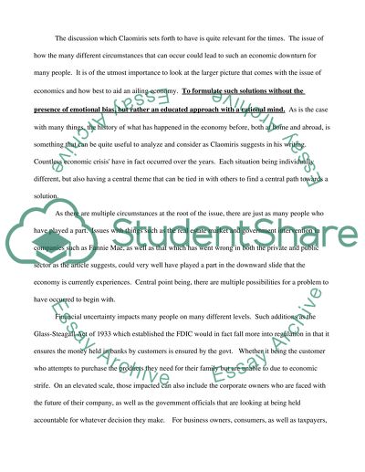 The Current State of the Economy by Claomiris