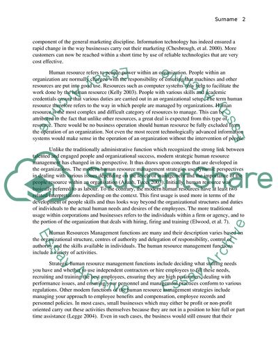 HRM strategy and implementation