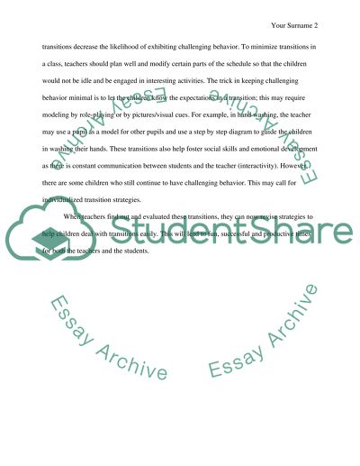 Planning Transitions to Prevent Challenging Behavior