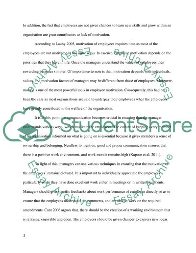 Managers Motivation toward the Employees