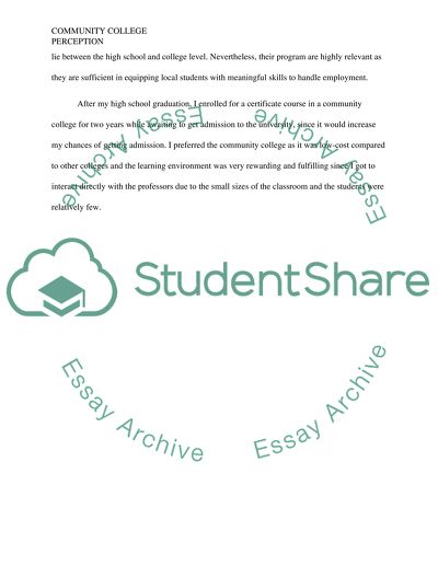 Community college reflection