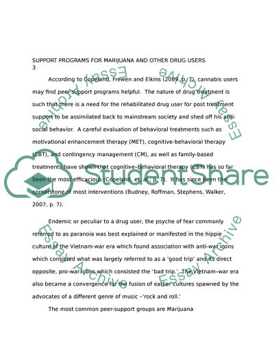 Support Programs for Marijuana and Other Drug Users