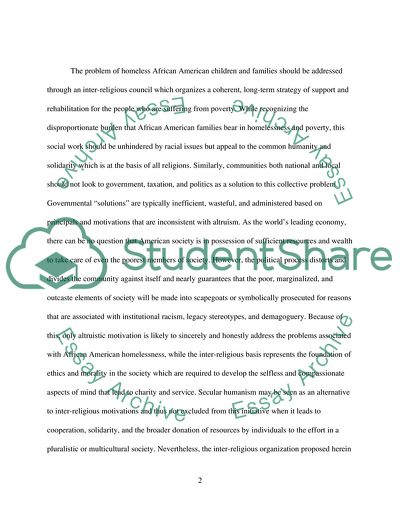 Intervention Strategy for Homeless African American Children