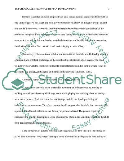 Psychosocial Theory of Human Development