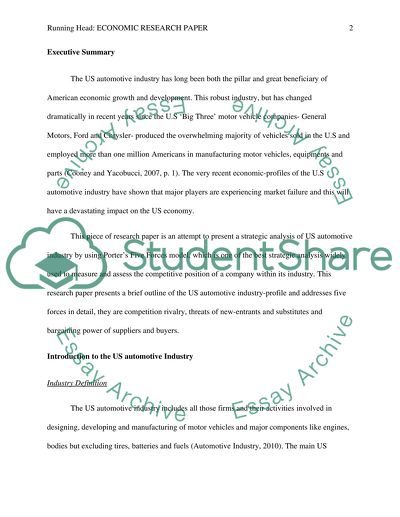 US Automotive Industry: Policy Overview and Recent History