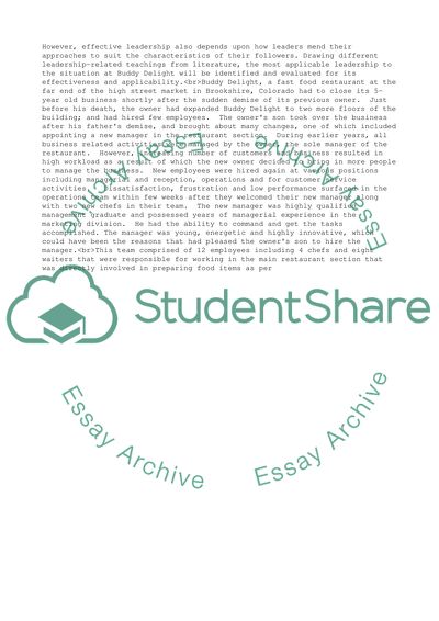 Management and Organizational Behavior - Leadership Execution