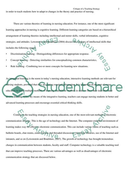 Teaching Strategy in Nursing Education