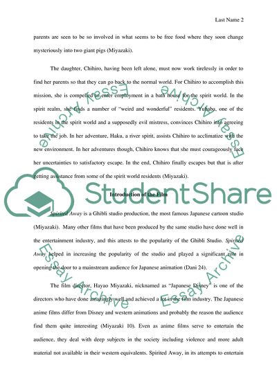 Spirited Away Film Analysis