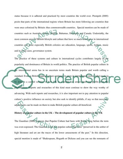 Social Impact of Popular Culture in the UK