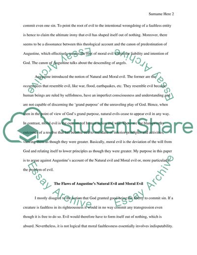 Criticizing Augustines Account of Natural and Moral Evil