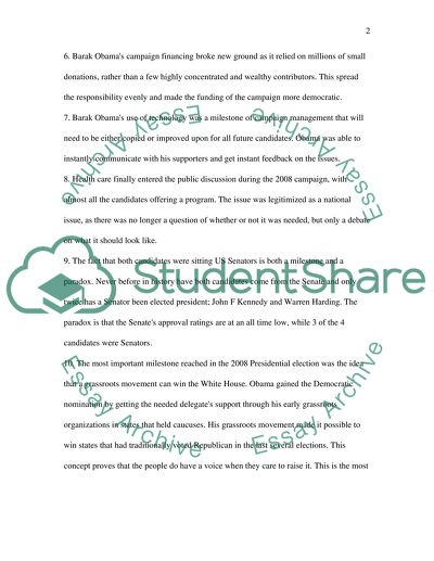 The 2008 Presidential Campaign: Major Milestones in US History