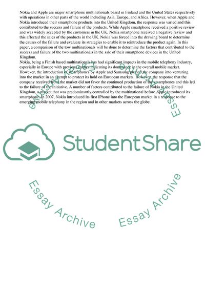 International Business Strategy - Nokia and Apple in the UK