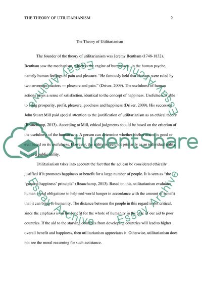 The Theory of Utilitarianism