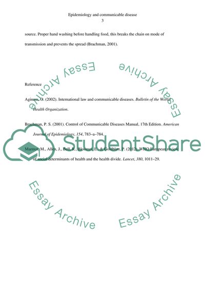 Epidemiology and communicable disease