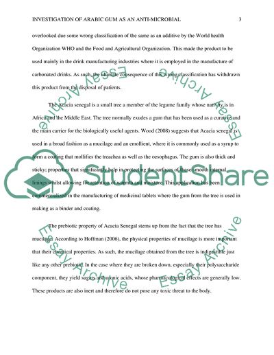 Investigation of Arabic Gum as An Anti-Microbial
